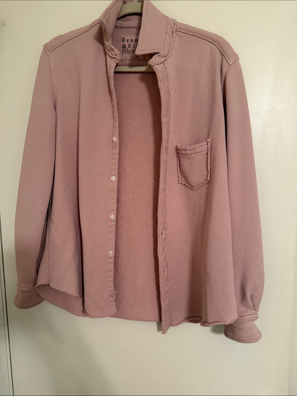 Frank & Eileen Dusty Rose Button-Front sweatshirt